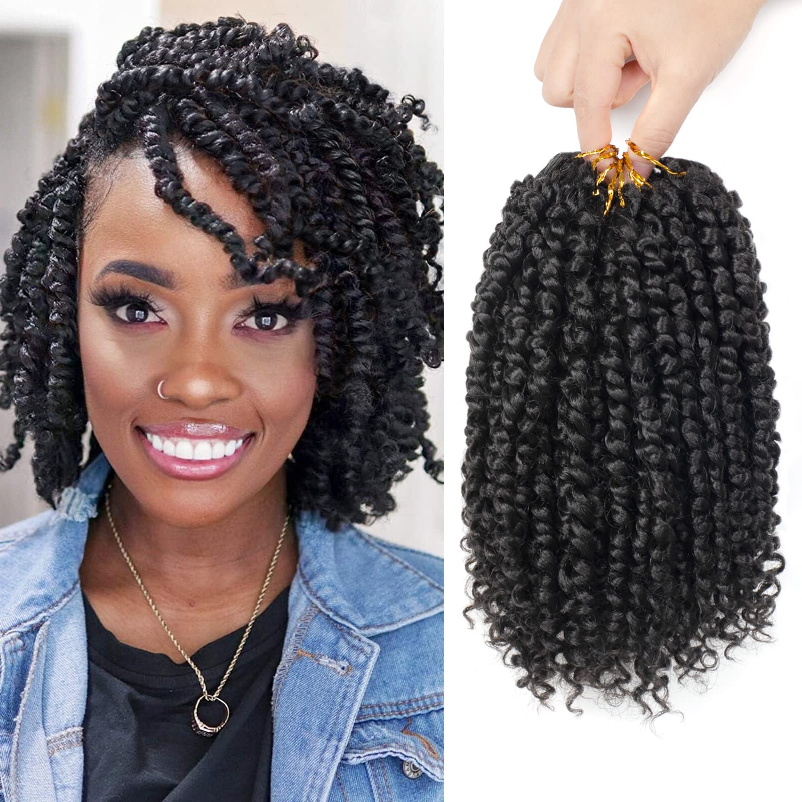 Cabelo Passion Twist – 8 pacotes de 20,32 cm de cabelo de crochê